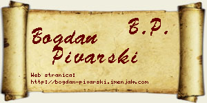 Bogdan Pivarski vizit kartica